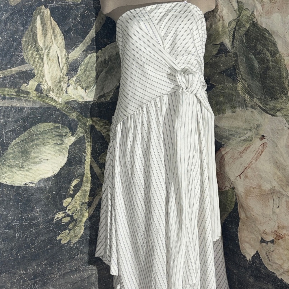 Anthropologie Strapless Hanky Hem Midi Dress - Picture 2 of 5